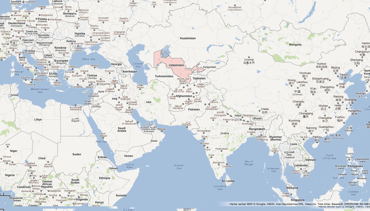 karte von usbekistan asien